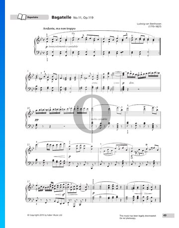 Bagatelle No. 11, Op. 119 Spartito