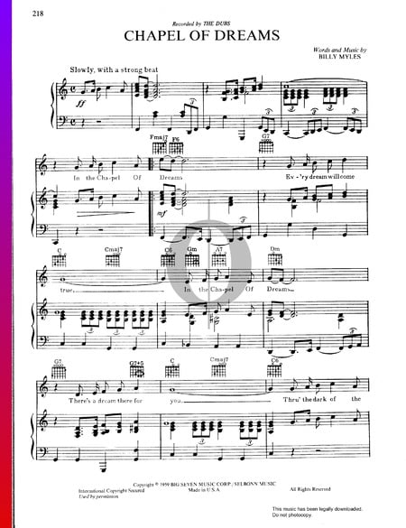Chapel Of Dreams Sheet Music