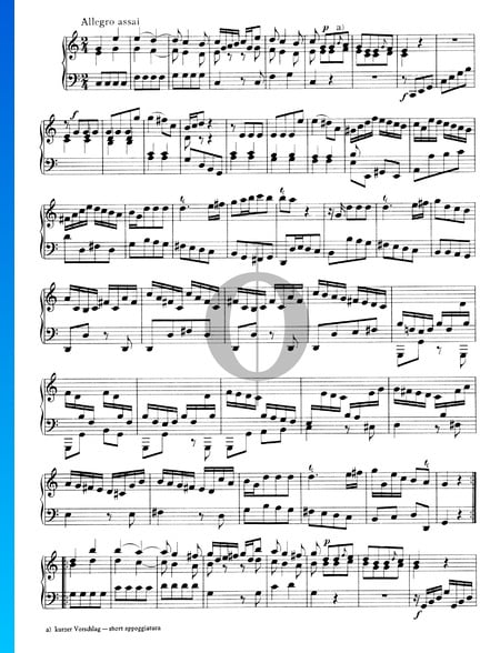 Sonate Nr. 5, Wq 48: 3. Allegro assai Musik-Noten