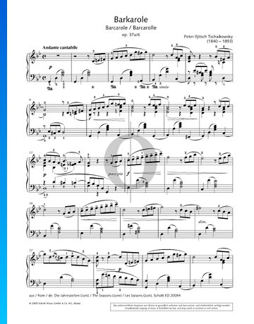 The Seasons, Op. 37a: 6. June - Barcarole Sheet Music