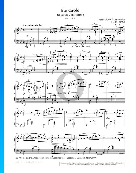 The Seasons, Op. 37a: 6. June - Barcarole