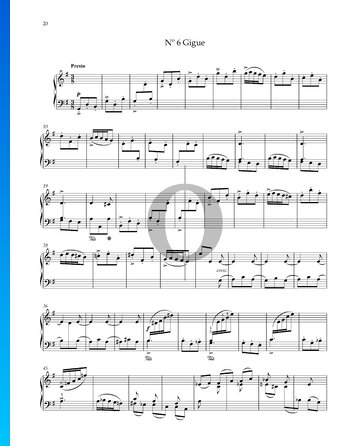 Prélude, No. 6 Op. 135, Gigue Spartito