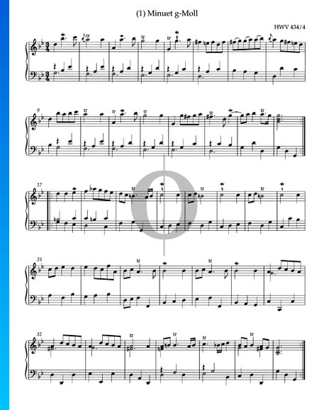 Menuett g-Moll, HWV 434/4 Musik-Noten