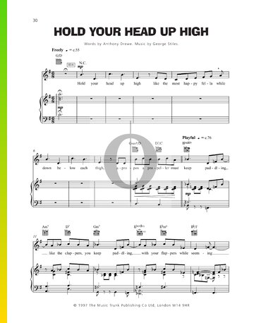 Hold Your Head Up High Sheet Music