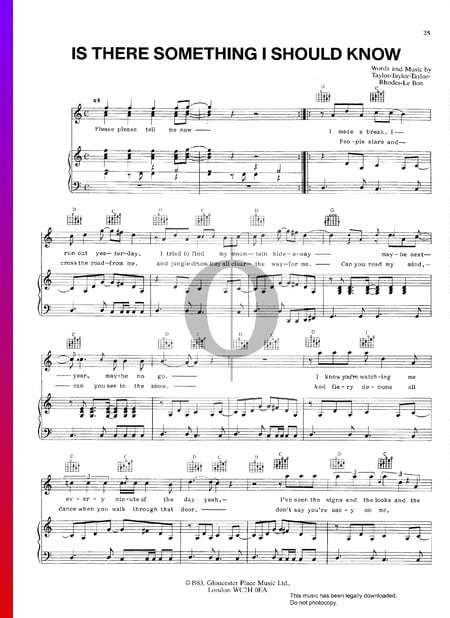 Is There Something I Should Know Musik-Noten