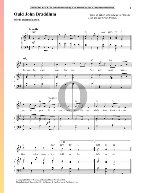 Ould John Braddlum Sheet Music