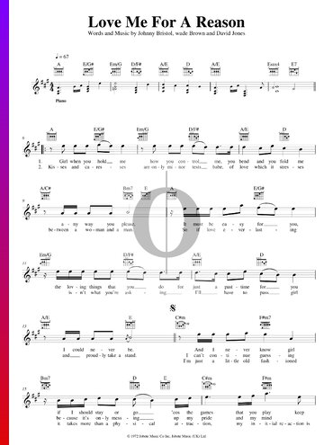 Love Me For A Reason Partitura