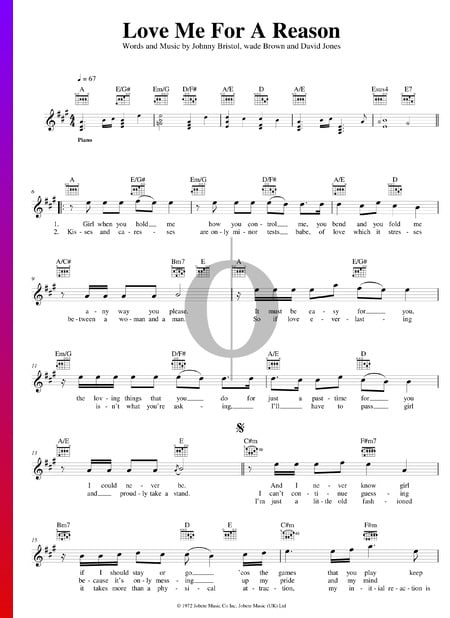 Love Me For A Reason Musik-Noten