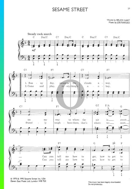 Sesame Street Theme Musik-Noten