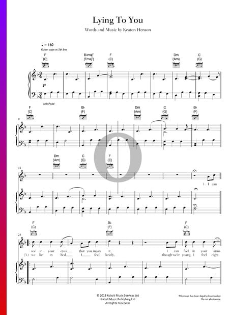 Lying To You Sheet Music