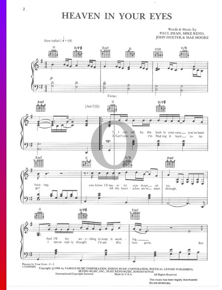 Heaven In Your Eyes Musik-Noten