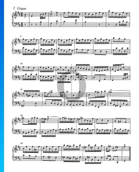 Französische Suite Nr. 3 h-Moll, BWV 814: 7. Gigue Musik-Noten