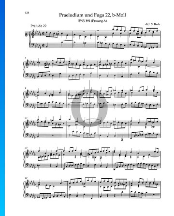 Prelude B-flat Minor, BWV 891 Spartito
