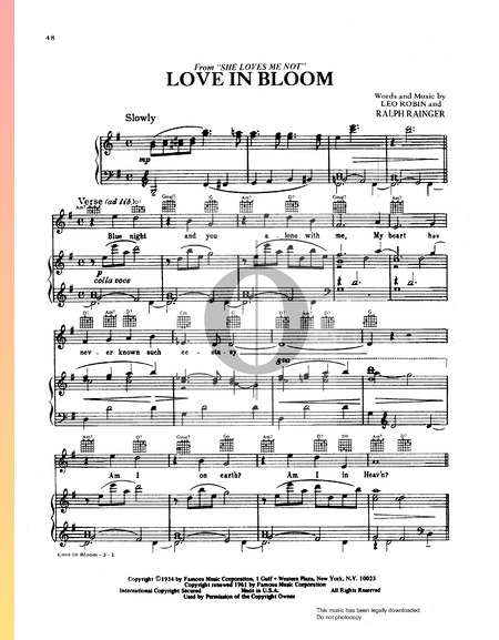 Love In Bloom Musik-Noten