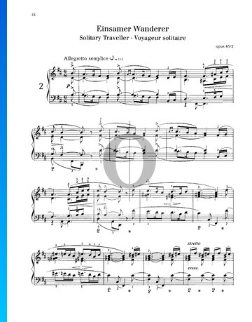 Lyric Pieces, Op. 43 No. 2: Solitary Traveller Partitura