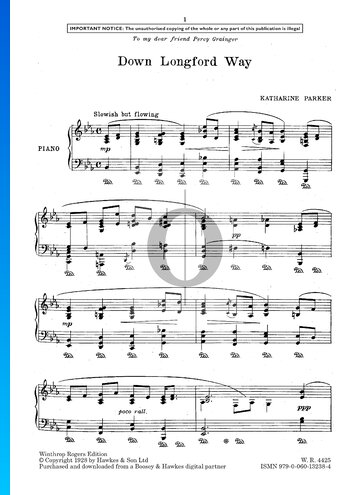 Four Musical Sketches for Piano: No. 2 Down Longford Way Sheet Music