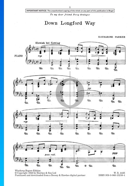 Four Musical Sketches for Piano: No. 2 Down Longford Way Partitura