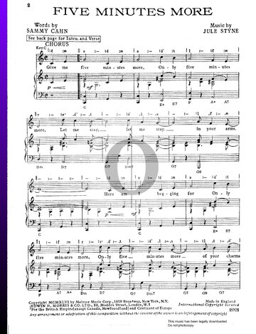Five Minutes More Sheet Music