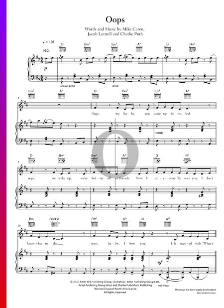 Oops Musik-Noten