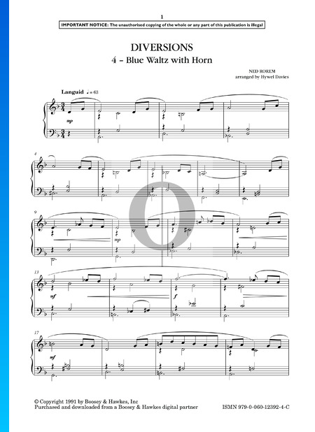 Diversions: 4. Blue Waltz With Horn