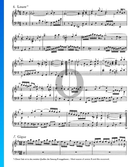 Französische Suite Nr. 5 G-Dur, BWV 816: 6. Loure Musik-Noten