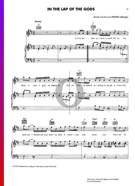 In The Lap Of The Gods Musik-Noten