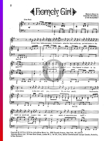 Homely Girl Partitura