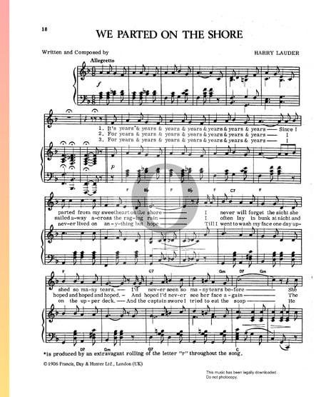 We Parted On The Shore Sheet Music