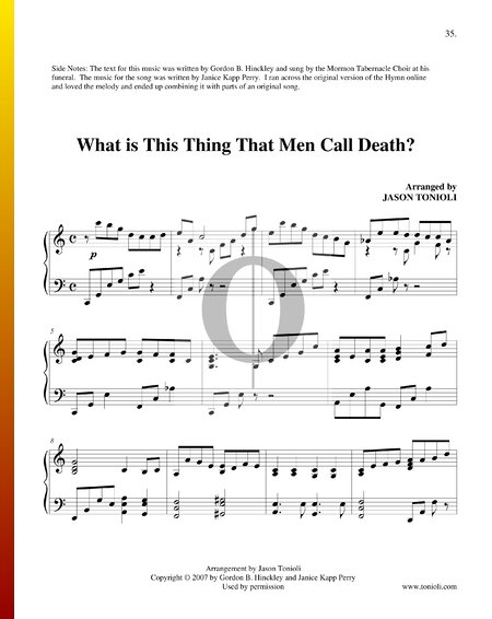 What is This Thing That Men Call Death? Partitura