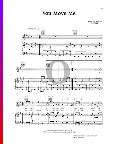 You Move Me Sheet Music