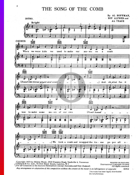 The Song Of The Comb Sheet Music