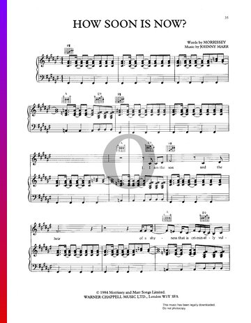 How Soon Is Now Sheet Music
