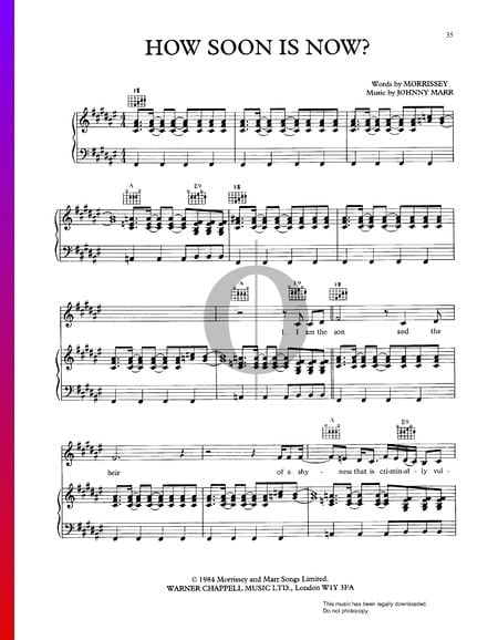 How Soon Is Now Sheet Music