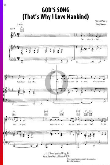 God's Song (That's Why I Love Mankind) Sheet Music