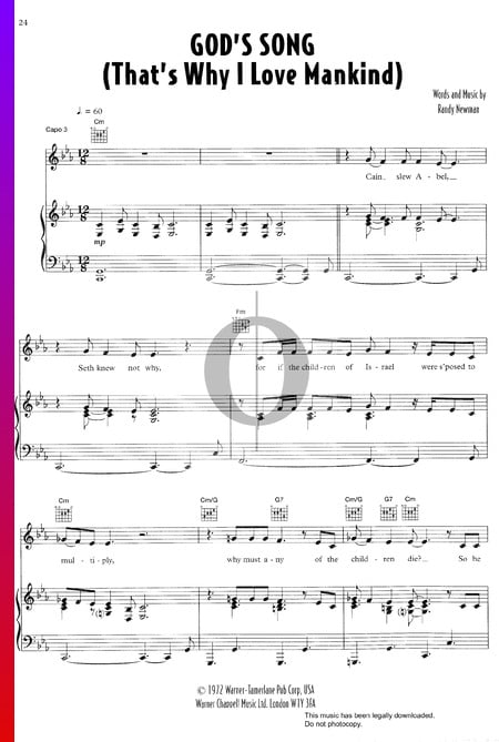 God's Song (That's Why I Love Mankind) Sheet Music