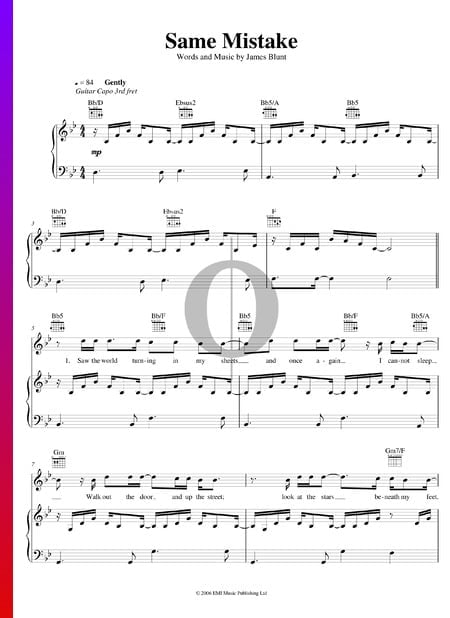 Same Mistake Sheet Music