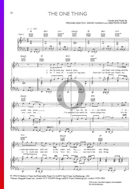 The One Thing Sheet Music