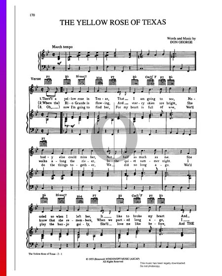 The Yellow Rose of Texas Sheet Music