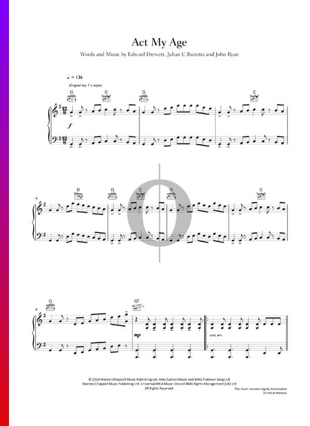 Act My Age Sheet Music
