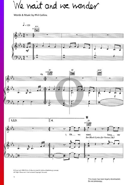 We Wait And We Wonder Musik-Noten