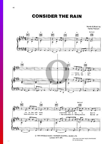 Consider The Rain Musik-Noten