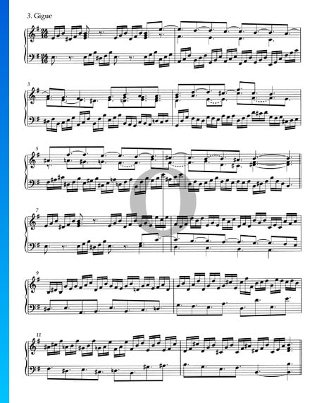 Suite No. 5 E Minor, HWV 438: 3. Gigue Sheet Music