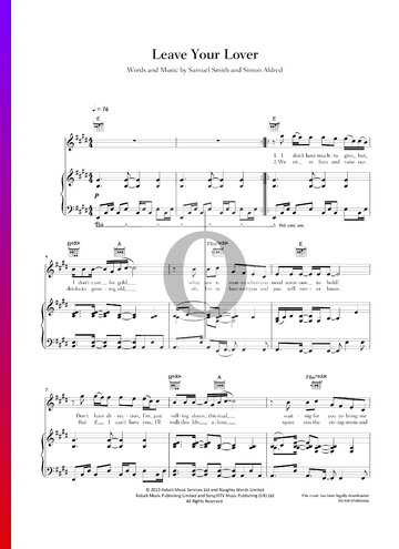 Leave Your Lover Sheet Music