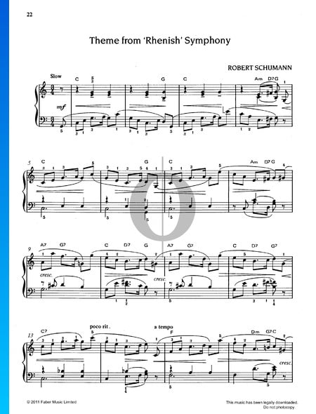 Thème (Symphonie Rhénane) Partition
