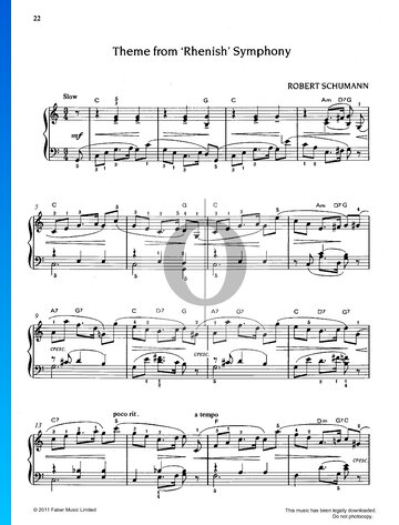 Theme (Rhenish Symphony) Sheet Music