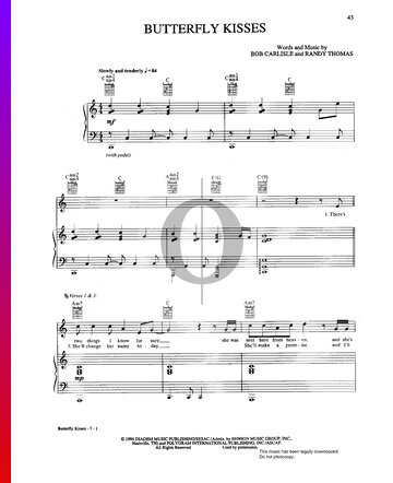 Butterfly Kisses Partitura