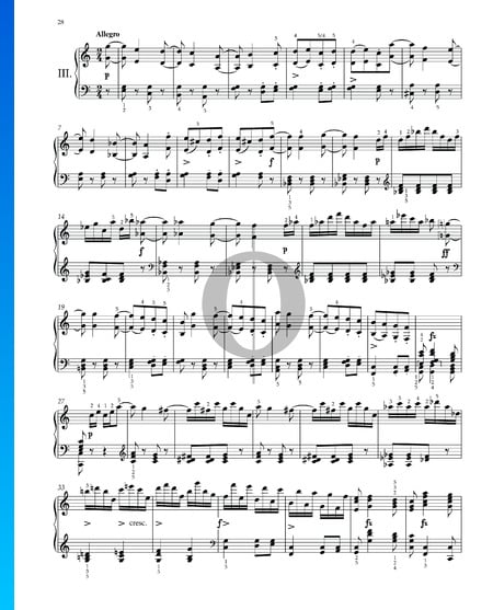 3 Piano Pieces, D 946: 3. Allegro Sheet Music