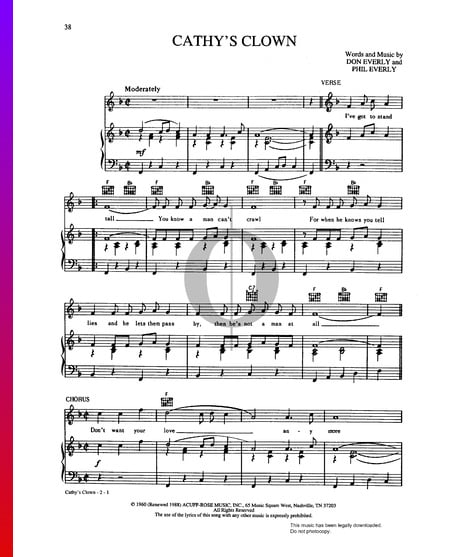 Cathy's Clown Musik-Noten