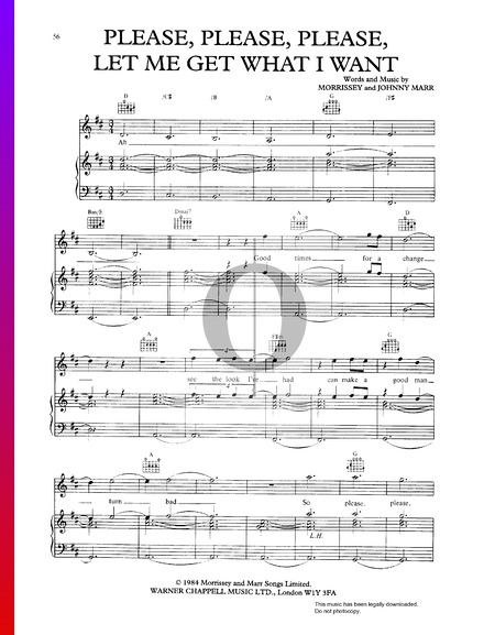 Please, Please, Please Let Me Get What I Want Musik-Noten