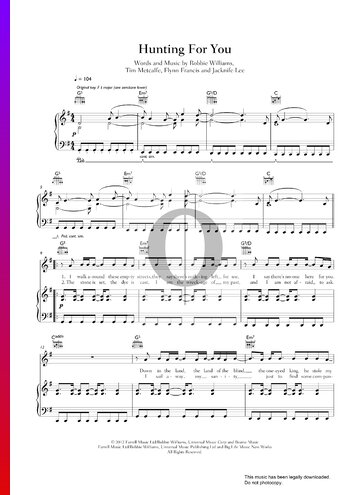 Hunting For You Partitura